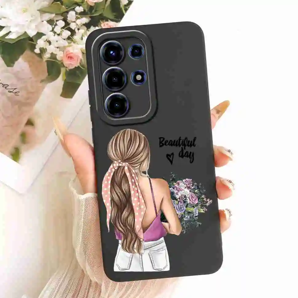 Floral Silicone Soft Shockproof Back Cover Case