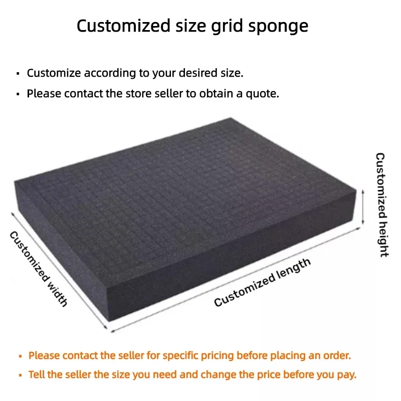 High Density Pre Cut Toolbox Foam Insert Pick And Pluck Foam For Hard Case And Flight Case Precorted Shadow Foams Grid Sponge