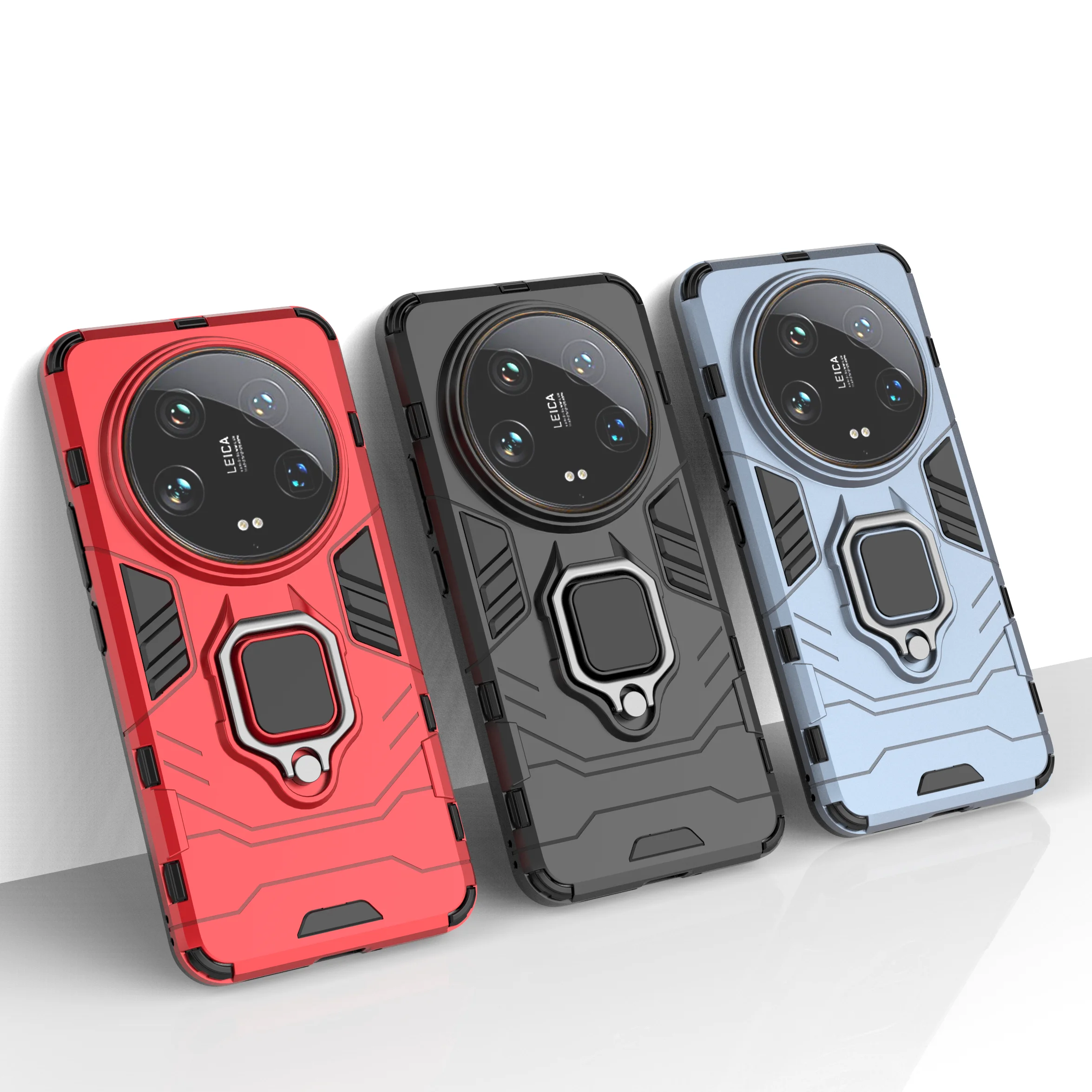 Durable Armor Shockproof Case with Metal Ring Stand & Bumper Protection