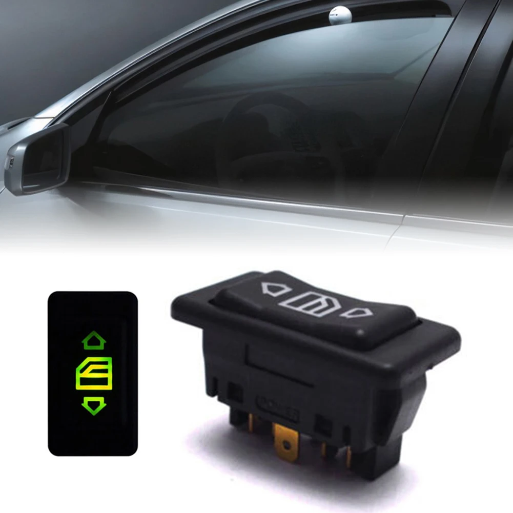 

Switches ON/OFF Switch ON/OFF Switch With Green Light Button Switch Car Glass Lifter Switch Car Accessories Universal For Cars