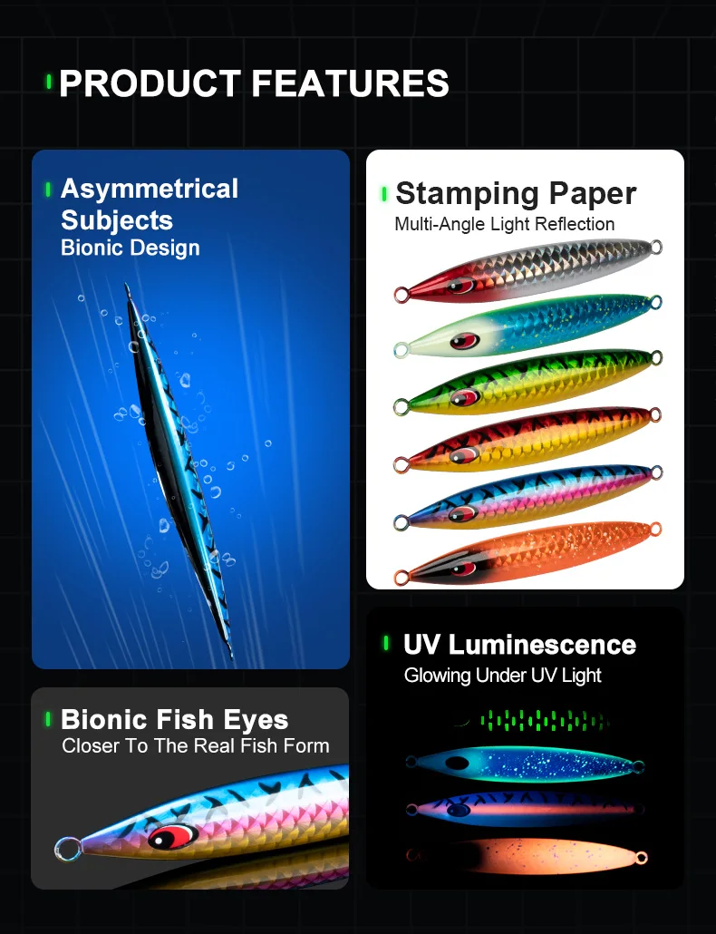 TEASER J116 250g 300g 400g 500g 600g Deepsea Big Game Trolling Vertical Jig Butterfly Offshore Metal Jigging Sinking Stick Lure – Detail 2