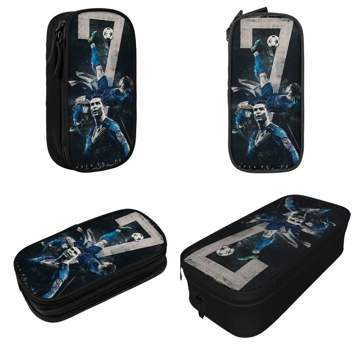 Football Soccer Pencil Case Ronaldos Pencil cases pen storage bag for Girls Boys Students School Zipper StationeryBig Capacity