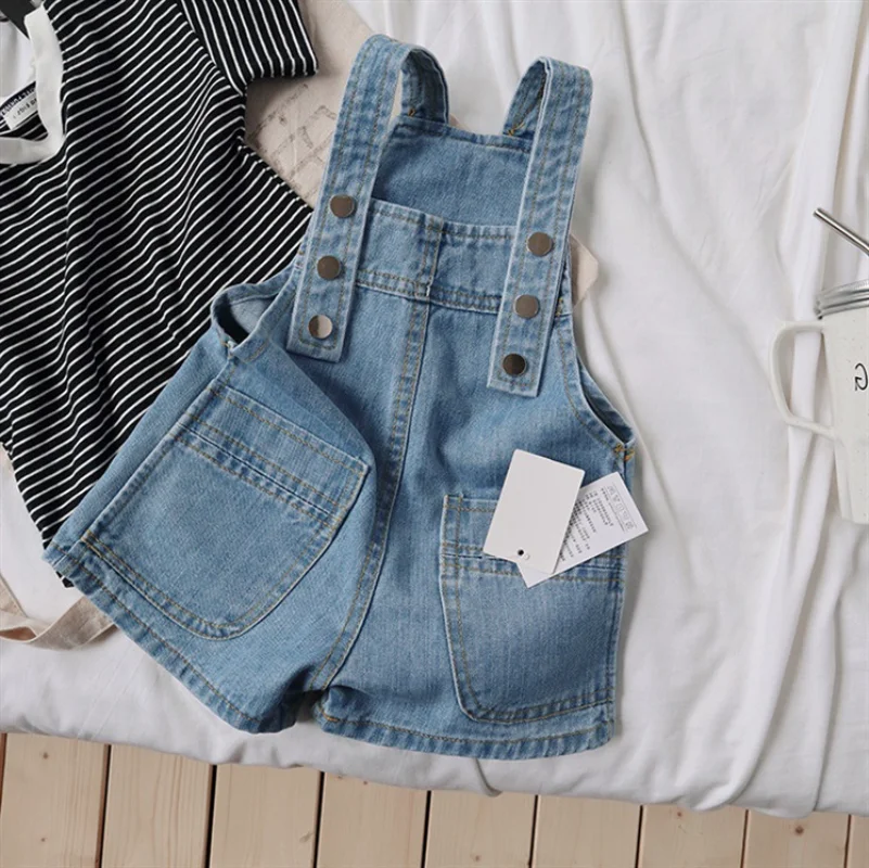 

Children Suspender Pants New Summer Baby Boy's Jumpsuit Fashionable Girl's Strap Pant Casual Strap Denim Shorts