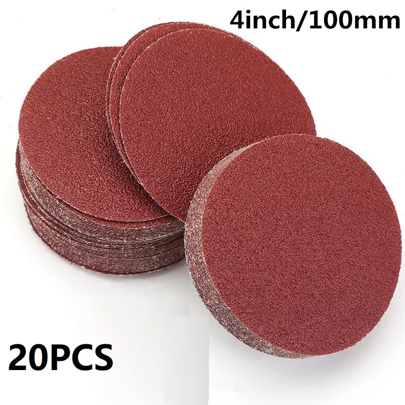 

20pcs 4inch/100mm 40-2000Grit Special Sandpaper Disk For Round Polishing Red Brown Sandpapers Set Accessorie Abrasive Tools