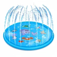 100cm Kid Play Water Spray Splash Mat Inflatable Sprinkler Cushion Pads Outdoor Garden Fountain Toy Tub Swiming Pool for Kid Dog