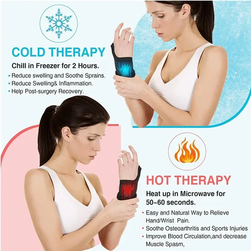 Guante de mano para alivio del túnel carpiano, paquete de terapia caliente y fría con relleno de Gel, Palm cold and hot compress