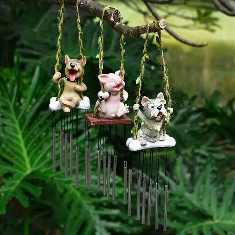 Hand Painted Animal Wind Pendant Hangings Animal Wind for Quiet Patios and Indoor Decoration