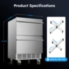 24" Undercounter Refrigerator, 2 Drawer Built-in Beverage Refrigerator with Touch Panel, 5.3 Cu.ft. Under Counter Fridge 3