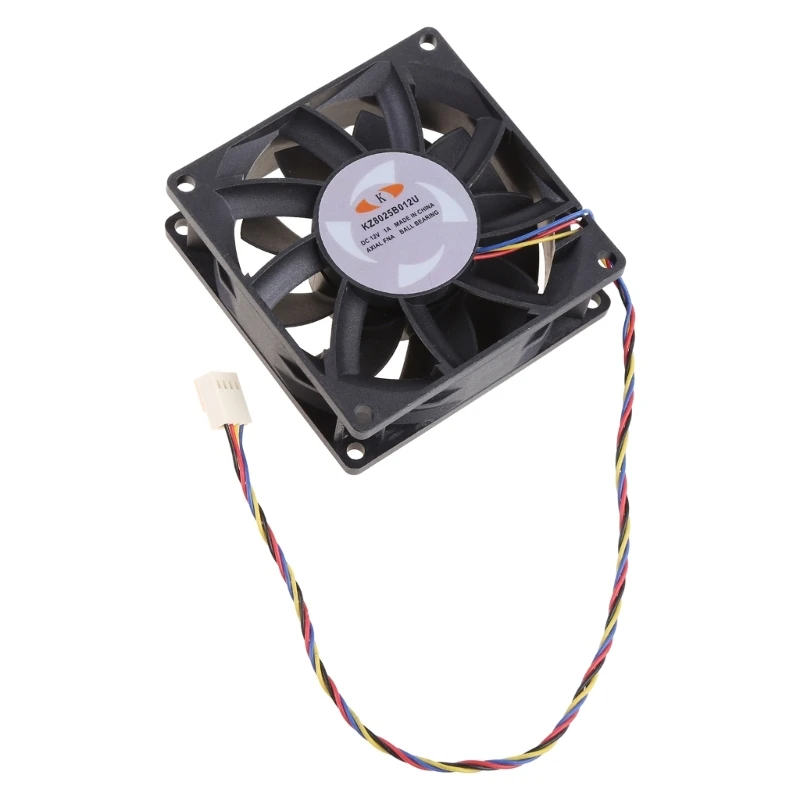 8025 Ball Bearing Fan 8cm 80mm For KZ8025B012U Server Cooling Fan 12V 1.00A 80x80x25mm 4-wire PWM Cooler J60A