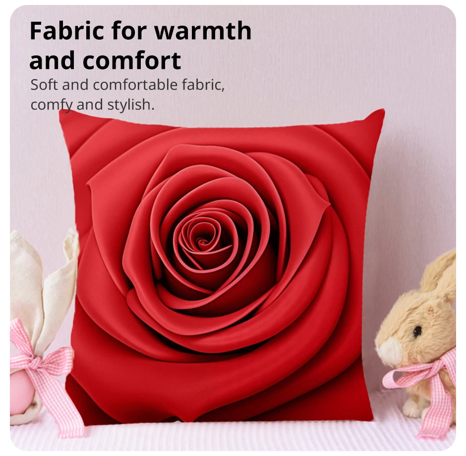 Description Picture 5 of itemHeart Pillow Cover Valentine's Day Cushion Cover Pillow Case Office Chair Sofa Bed Home Decor Throw Pillow Cover