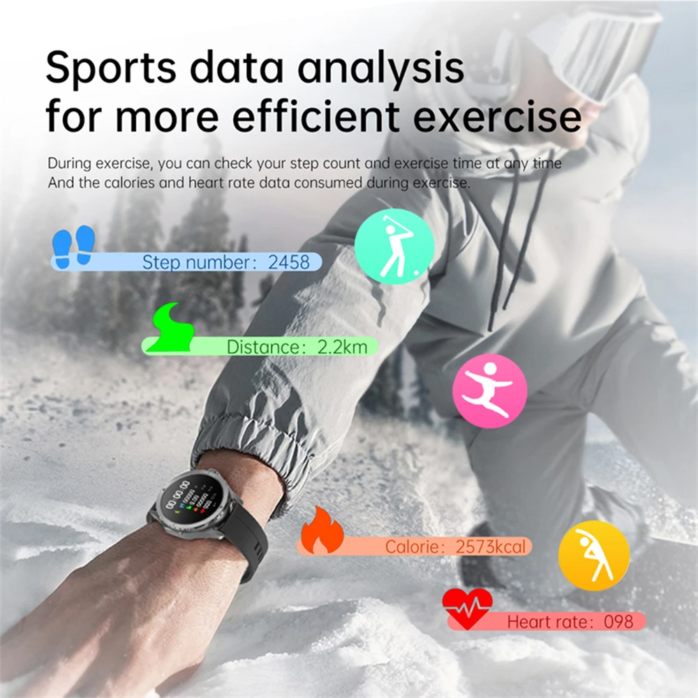 New smartwatch outdoor sports compass GPS positioning system Bluetooth call heart rate weather waterproof smartwatch 2026 NEW