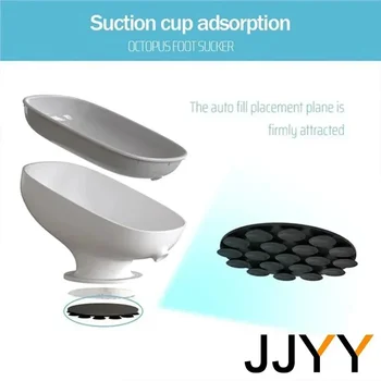 Non-porous Home Soap Dish Creative Suction Cup Soap Holder Creative Drainage Double Laundry Soap Place Rack Bathroom Accessories 2