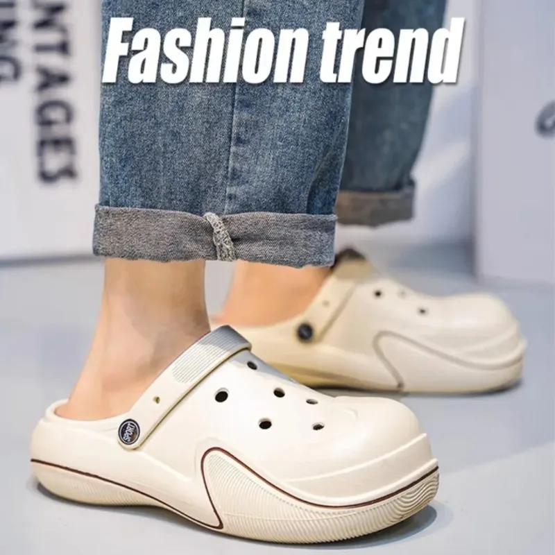White Chunky Platform Clogs Shoes for Women Thick Bottom Non Slip Beach Sandals Woman Summer Fashion Wedges EVA Sandals Slippers