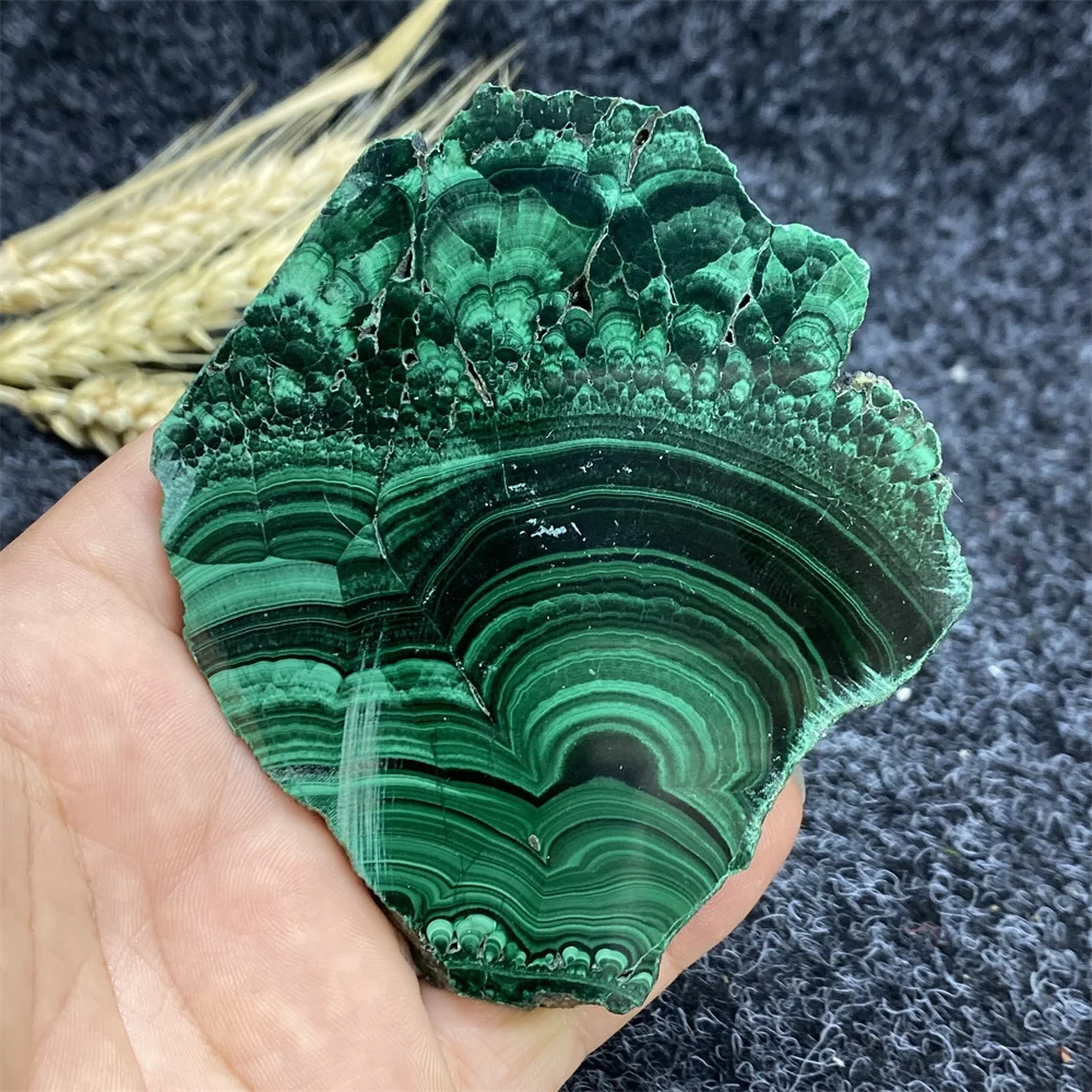 Pierre De Malachite Naturelle Brute - Tranche Polie Pour Collection, Méditation Et Décoration | Minéral Vert énergétique