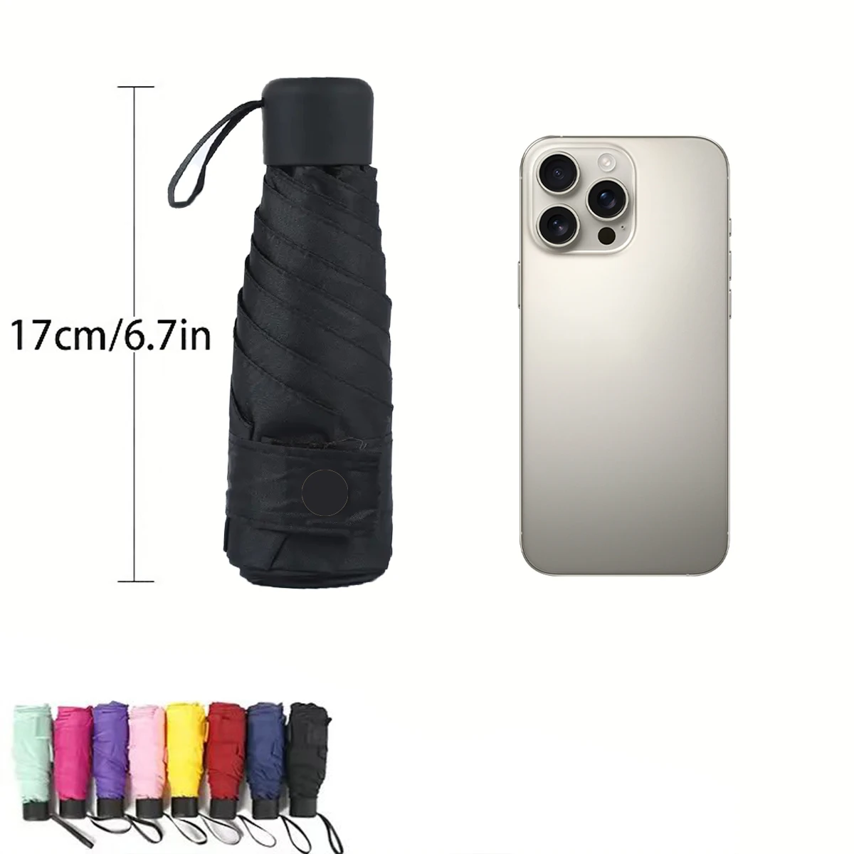 Compact Multi-Color Mini Umbrella - Portable, Durable, and High-Quality