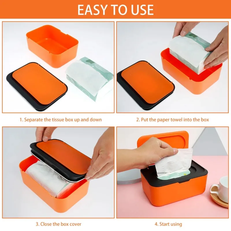 Wipes Dispenser Dustproof Tissues Wipes Case with Lids Multifunctional Baby Wipe Holder Large Capacity Sealing Container Case 4