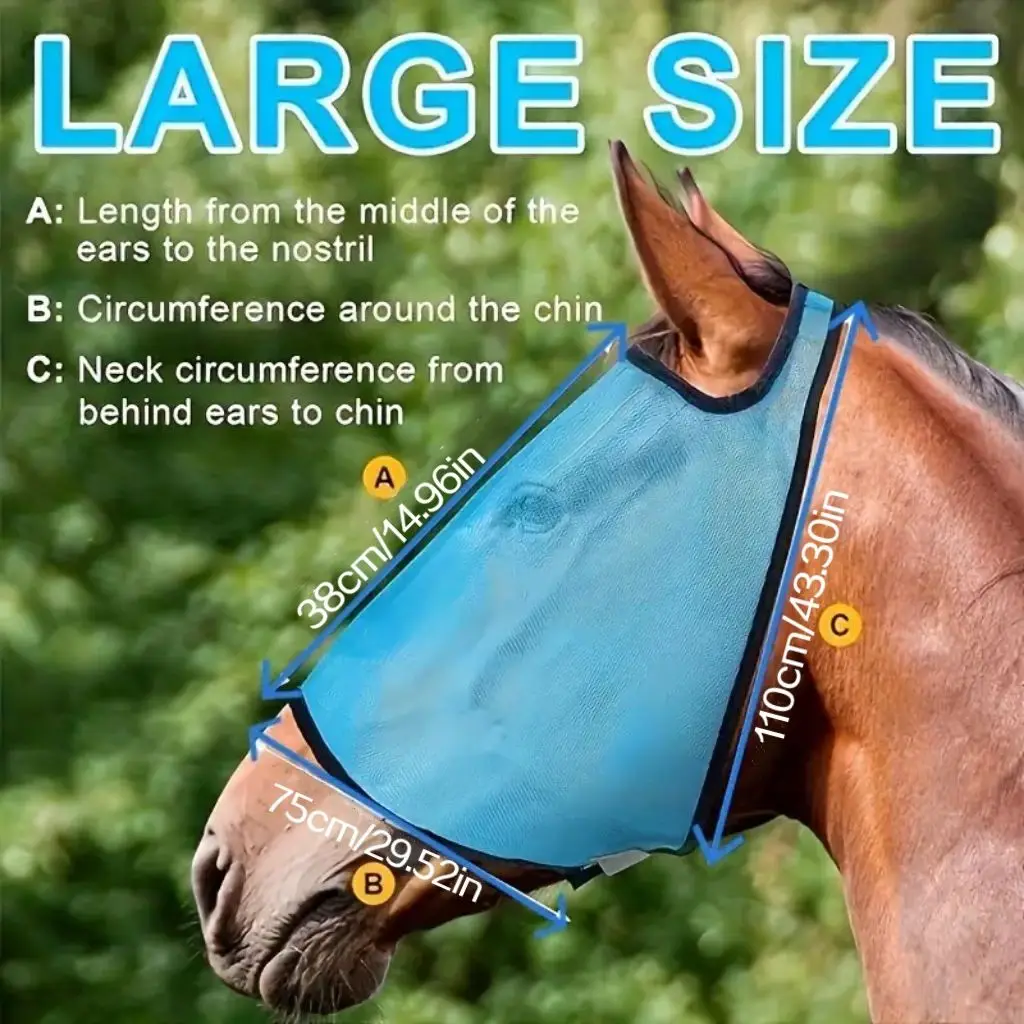 Mosquito and insect proof horsehead mask, breathable fabric, sun shading horsehead mask 6