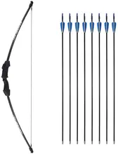 

45 Inch Archery Bow and Arrow with 8 Arrows Set Start Recurve Bow Outdoor Sports Game Hunting Toy Gift Bow Kit Set 18 Lb
