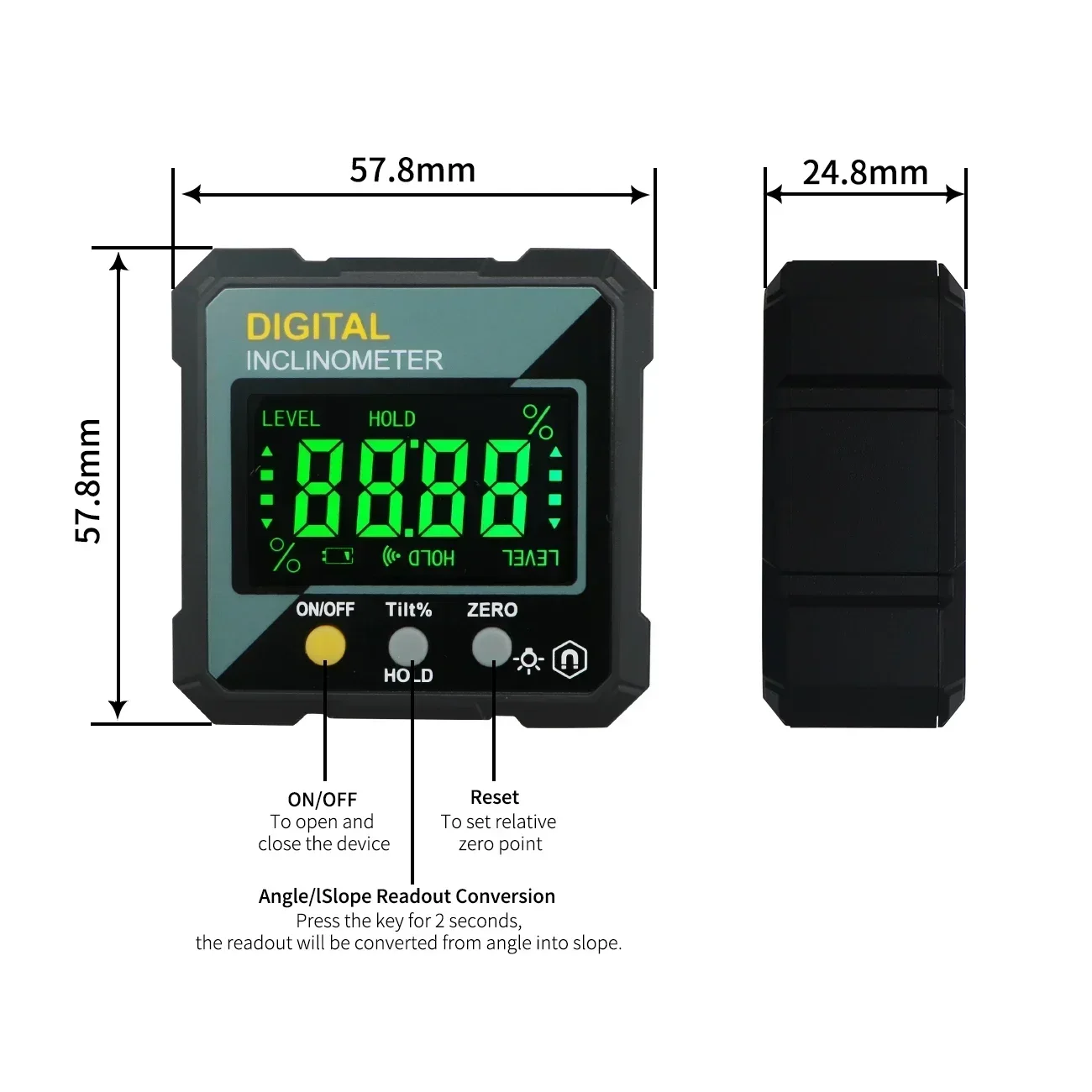 Digital Angle Protractor Level Gauge Angle Measuring Tool Angle Protractor Digital Angle Meter Digital Inclinometer Digital Level 4*90 Degree Digital Electronic Level And Angle Gauge Inclinometer With Backlight And Magnetic Base Protractor