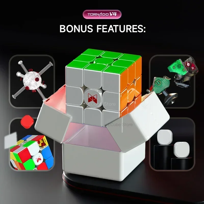 [ECube] QiYi XMD Tornado V4M 3x3 2024 Flagship Smooth Magnetic Magic Speed Cube QiYi XMD Tornado V4 Pioneer Version Puzzle Toys 3