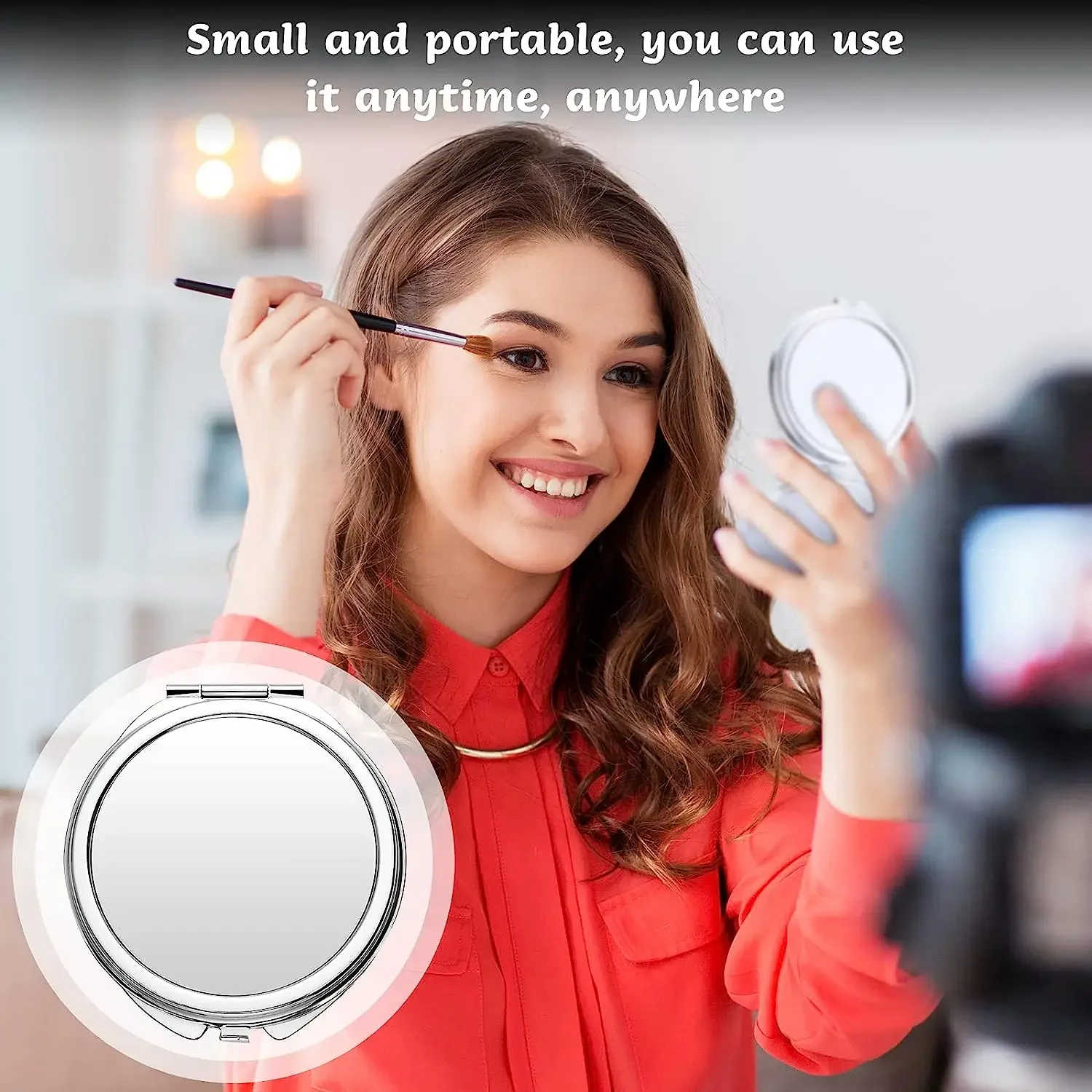 12 teile/los Sublimation rohlinge Metall tasche Kompakt spiegel Reise Make-up Spiegel Smart Spiegel für Frauen Männer Heimreise verwenden