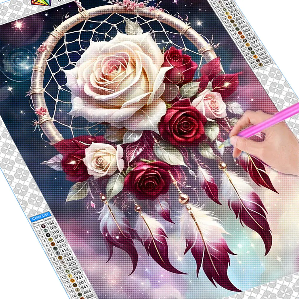 5D Diamond Painting Huisje Onder De Maan - diamond paint hobby