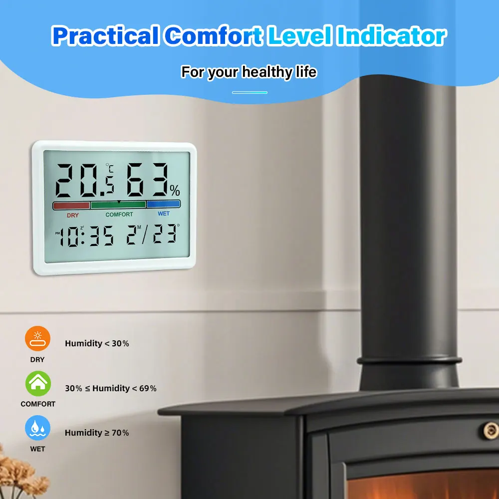 Digital Home Indoor Temperature Humidity Meter LCD Digital Thermometer Hygrometer Sensor Gauge Weather Station