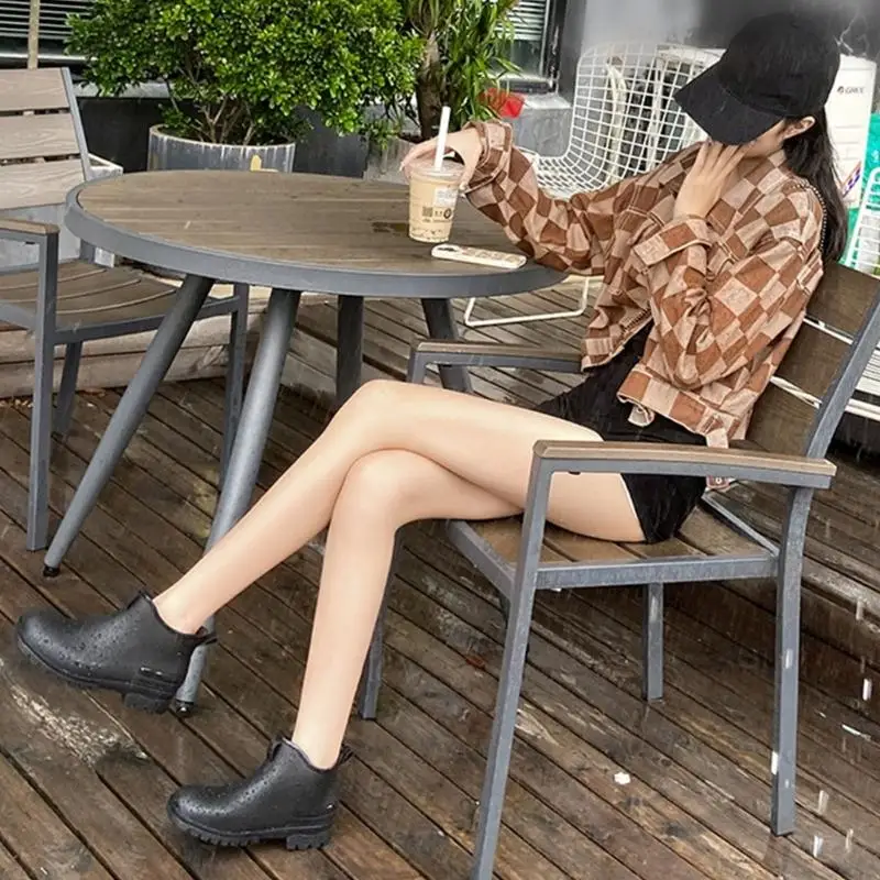 Chaussures pluie cheville R7UE respirantes - Bottes pêche mode antidérapantes imperméables légères