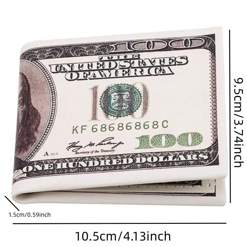 Dollar-Geldbörse für Jungen, Kinder, Herren, Pu-Leder, Geldbeutel, niedliches US-Neuheitsgeschenk, Teenager, Studenten-Geldbörse, Damen, Herren, Münzfach, Neu – Detail 1
