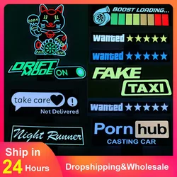 Fashion JDM Car LED Decoration Light Sticker Flashing Lights Windshield Glow Panel Electric Marker Lamp