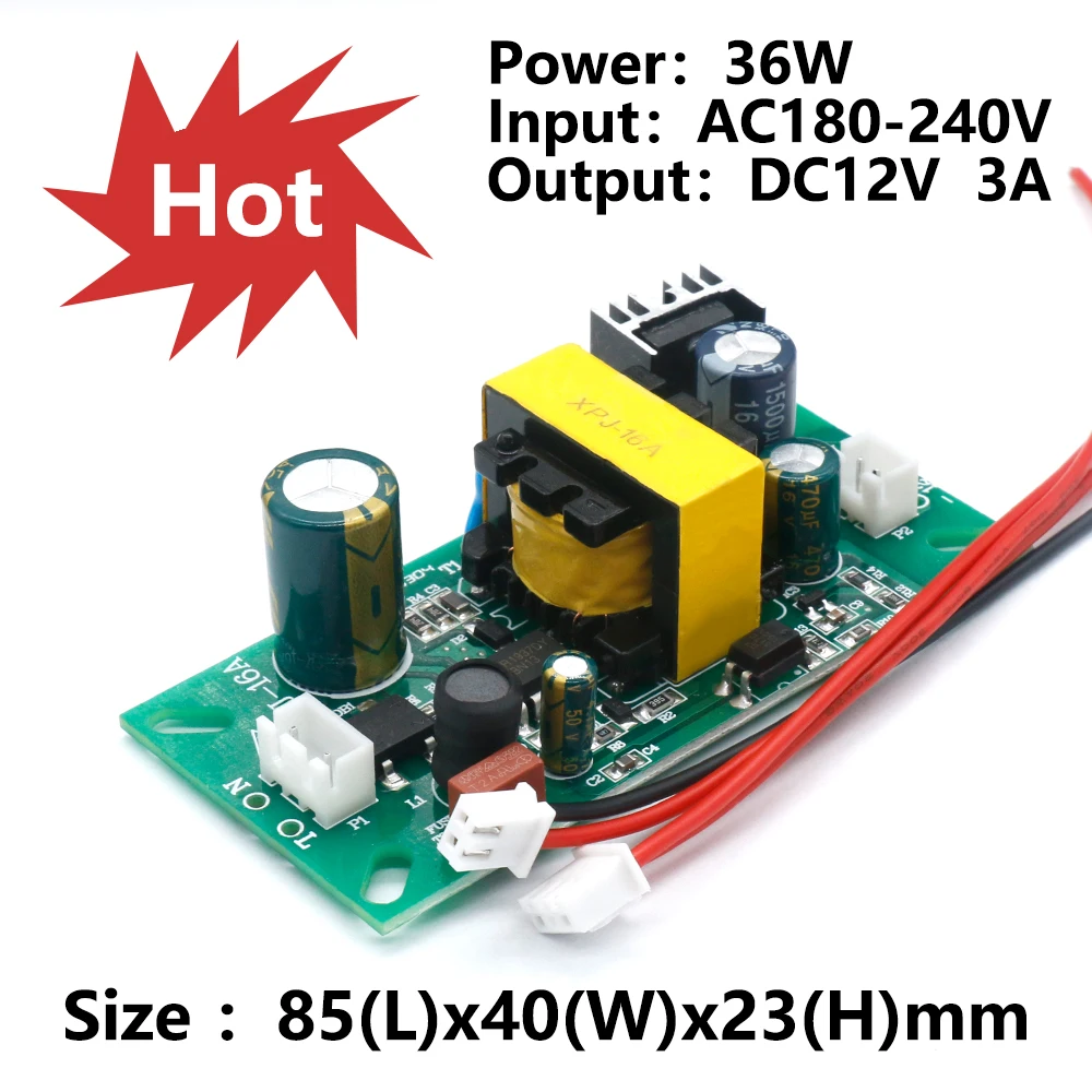 12V 3A 36W  180-240V