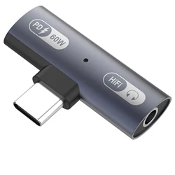 High - Power Dual Function Type C Splitter with Fast Charging and Audio Support - Other (Gray)