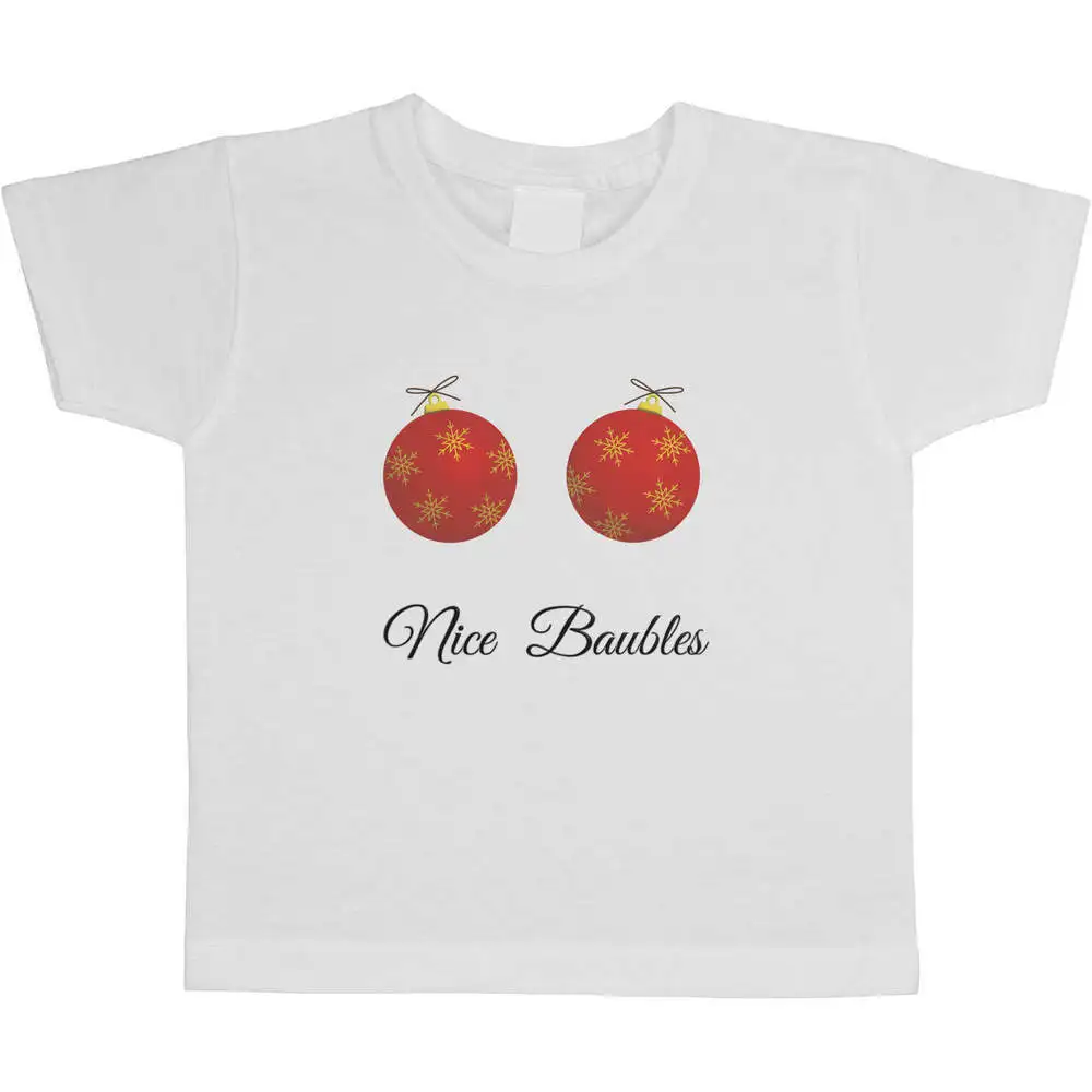 

Детские/Детские футболки Nice baubles, летние футболки для мальчиков и девочек из высококачественного 100% хлопка с коротким рукавом