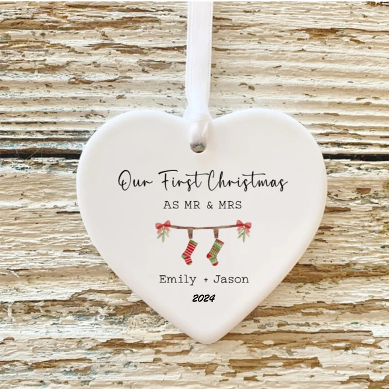 Erste Weihnachten verheiratet Ornament Herr Frau Baum Weihnachtsschmuck Weihnachtszubehör Dekorationen Vintage Weihnachtsmann Geschenk Neujahr – Detail 2