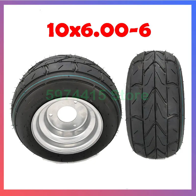 Electric scooter Size 10x6.00-6 Inch Tire Tubeless 3-hole Hub Vacuum Street Tire For DIY Drift Kart Wing Parts