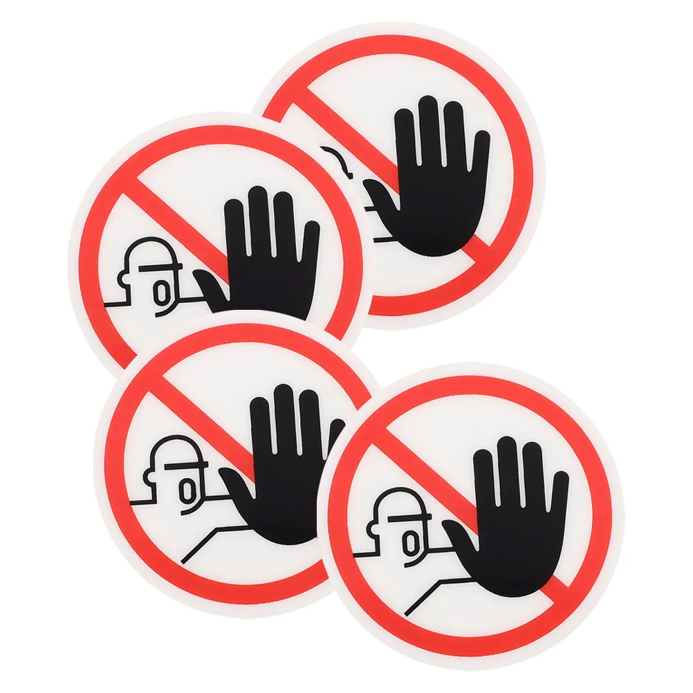 

4pcs Do Not Touch Warning Signs Self Adhesive Warning Decals Removable Label Nail Sticker