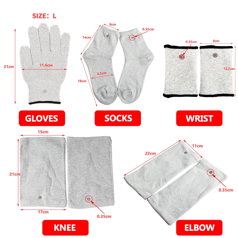Knee Elbow Pads Conductive Fiber Unit Muscle Stimulator Physiotherapy Instrument Massager for TENS Machine Sleeves Protectio