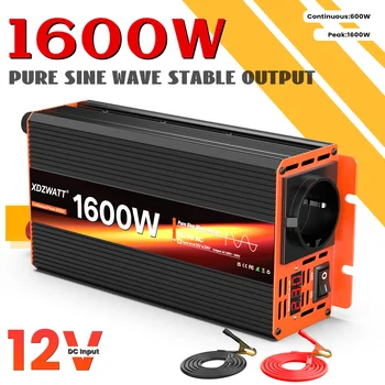 1600W Potenza di Picco Onda Sinusoidale Pura Inverter DC 12V a AC 220V 230V Presa UE Per RV Viaggi Elettrodomestici Display LCD Proteggi