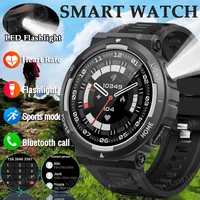 Smart Watch Men 3ATM Waterproof Outdoor Sports With LED Flashlight Health Monitoring Bluetooth Call Heart Rate Women Smartwatch