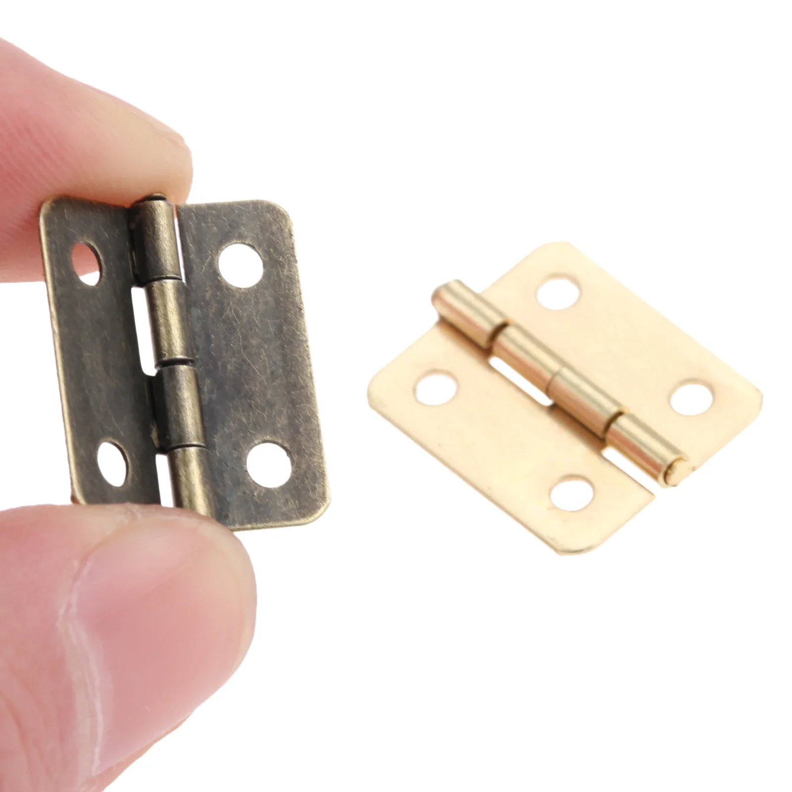 Door Cabinet Luggage Hinges Jewelry Wooden Box Furniture Decoration Hinges with Screws stainless steel door hinges furniture hinge wooden box hinge cabinet door hinges cabinet hinges Antique Bronze/Silver/Gold 10Pcs 18*16mm