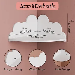 Whimsical Cloud Shaped Storage Rack for Kids' Rooms: Creative Triangular Shelf Organizer (1pcs)