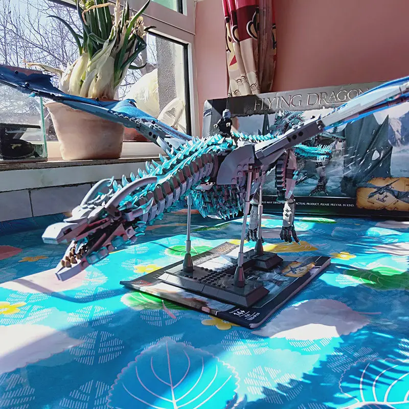 새로운 창의적인 MOC 드래곤 빌딩 블록 모델 영화 시리즈 어린이 조립 브릭 장난감 소년 성인 휴일 생일 선물