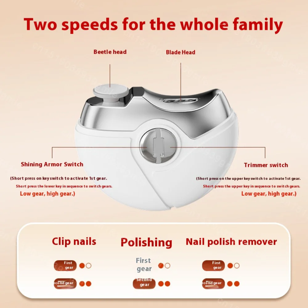 3 In 1 Electric Nail Clipper Electric Nail Clippers Automatic Anicure Trimmer Fingernail Scissor Pedicure Polishing Nails Cutter