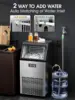 V2.0 Commercial Ice Maker,100 lbs,2-Way Add Water,Under Counter Ice Maker Self Cleaning,Ice Machine with 24 Hour Timer,33 lbs 3