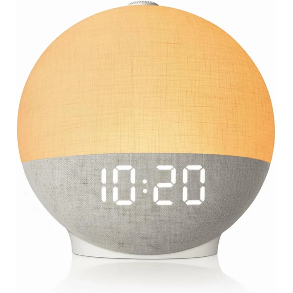 Wake Up Light Sunrise Alarm Clock White Noise Sound Machine Bluetooth Speaker Color Changing Night Lights for Bedroom Ideal Gift