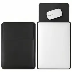 Elegant PU Leather Laptop Sleeve - Waterproof & Anti - Scratch, Portable - 16inch (1 Black Bag)