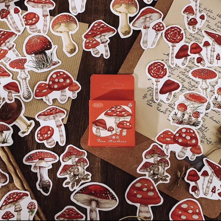 Misty Forest Decorative Sticker Collection - 46 Pieces for Creative Journaling and Scrapbooking