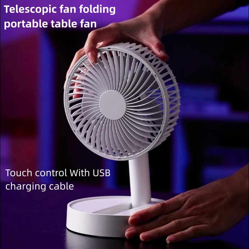 USB Foldable Fan with 4 Speeds ï¼ Timing,Battery Operated Mini Fan for Bedroom, Indoor or Outdoor,Table Fan