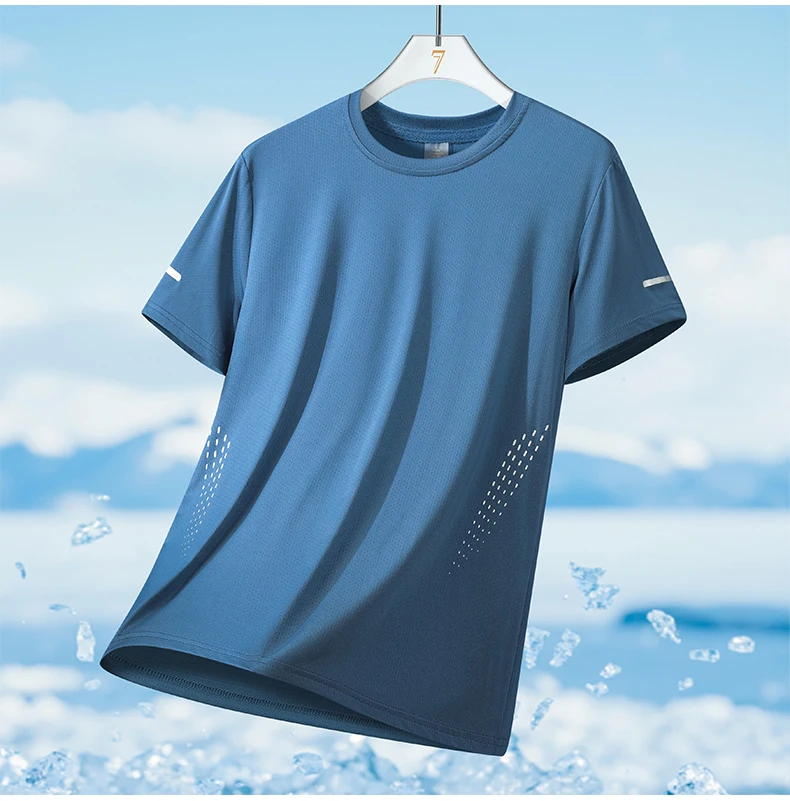 Mens Quick-Dry Running T-Shirt - Breathable Outdoor Sports Tee
