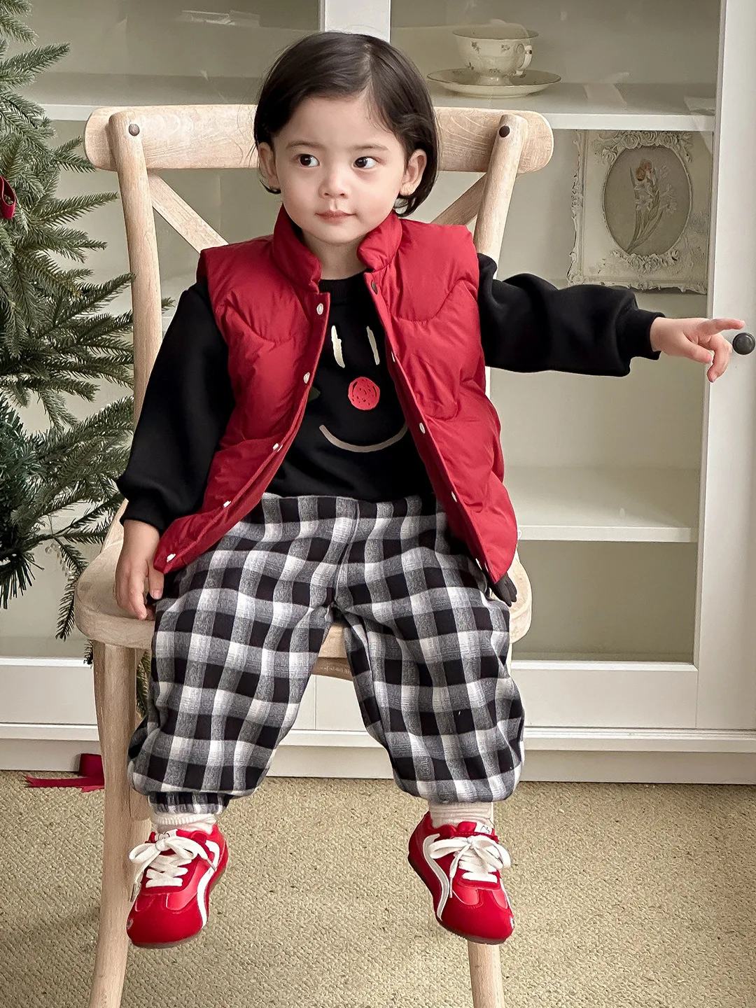 한국 스타일 남아용 면 조끼 따뜻한 겨울옷 어깨 컷 디자인 세련된  남아용 재킷 폴리에스터 섬유